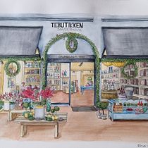 Tea Shop Illustration . % anisa_neto tarafından hazırlanan Mimari İllüstras, on, Çizim, Tablo, Sulubo, Ve a Resim projesi - 08.21.2025