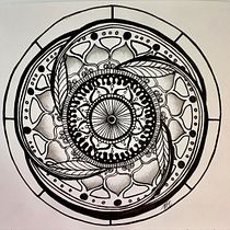 My mandala project_Maggie Turcotte. Projekt z dziedziny  R, sunek,  R, sunek atramentem, Arteterapia, Med, tacja i Uważność użytkownika Maggie Turcotte - 21.08.2025