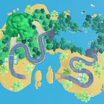 Pista de corrida - Ilha Amazônica -. 3D, e Modelagem 3D projeto de Guilherme Alves - 21.08.2025