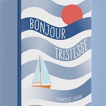 Bonjour Tristesse cover . Un progetto di Illustrazione digitale, Illustrazione editoriale, H, lettering, Design editoriale, Graphic design e Lettering di Alexandra Diamand - 24.08.2025