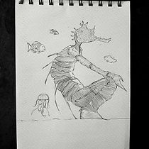 Criatura Marina Ein Projekt aus dem Bereich Kreativität, Zeichnung, Traditionelle Illustration und Sketchbook von Bruno Vedia - 28.08.2025