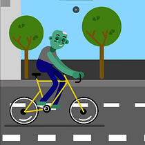 Zombie en autopista. Projekt z dziedziny  Animacja, Projektowanie postaci,  Motion graphics, Animacje 2D i Animacja postaci użytkownika kaarengodoy12 - 29.08.2025