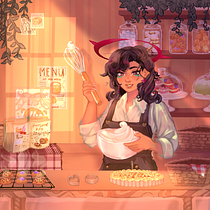 Final Project: Cozy Bakery Ein Projekt aus dem Bereich Digitale Zeichnung, Digitale Illustration und Editorial Illustration von kunehokki - 30.08.2025