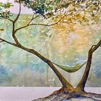 The hammock. Painting, and Watercolor Painting project by loedi - 08.31.2025