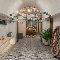 Restaurante Orbita. Architecture, Interior Architecture, Interior Design, and Spatial Design project by Malu Butron Ponce - 09.01.2025