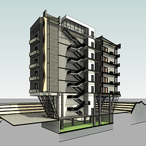 Edificio Paramétrico DMK Ein Projekt aus dem Bereich 3D, Architektur, Digitale Architektur, Innenarchitektur, 3-D-Modellierung und ArchVIZ von Carlota Sánchez - 02.09.2025