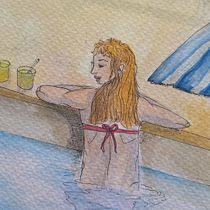 Sun fun pool Ein Projekt aus dem Bereich Bildende Künste, Zeichnung, Bleistiftzeichnung, Realistische Zeichnung, Anatomische Zeichnung und Skizzenentwurf von Nicole Schaper - 05.09.2025