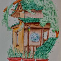 Casa Mineral del Chico, Hidalgo, México. Architectural Illustration, Drawing, Ink Illustration, Sketchbook, and Sketching project by Hanny Fuentes Hernández - 09.07.2025