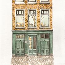 Anne Frank Huis. Ilustração arquitetônica, Desenho, Pintura, e Pintura em aquarela projeto de selene_zarate_14 - 08.09.2025