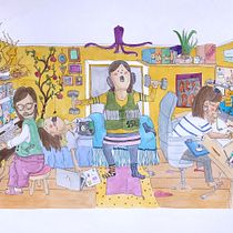My messy world. Esboçado, Desenho, Desenho a lápis, Ilustração tradicional, Ilustração com tinta, Pintura em aquarela, e Sketchbook projeto de Letizia Castiglioni - 09.09.2025