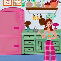 A girl has got to eat! . Desenho digital, Ilustração digital, Desenho e Ilustração tradicional projeto de Jayati Srivastava - 12.09.2025