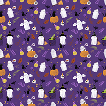 Patrón con temática de Halloween. Un proyecto de Ilustración digital, Ilustración tradicional, Pattern Design, Diseño de producto e Ilustración infantil de daisydany - 14.09.2025