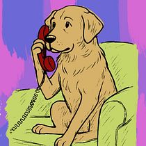 dog calling ilustração. Projekt z dziedziny R, sunek c, frow, Trad, c, jna ilustracja, Ilustracja c i frowa użytkownika Giovana Bernardes P Marins - 15.09.2025