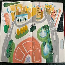 Pictorial Gouache Urban Centre. Esboçado, Desenho, Ilustração tradicional, Ilustração arquitetônica, Sketchbook, e Pintura guache projeto de annie_hol - 16.09.2025