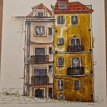 Random House in Portugal. Ilustração arquitetônica, Desenho, Ilustração com tinta, Sketchbook, e Esboçado projeto de kahina_olafsson - 17.09.2025
