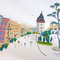 KRAKOW,POLONIA. Un progetto di Bozzetti, Disegno, Illustrazione tradizionale, Illustrazione architettonica, Sketchbook e Pittura gouache di zmeng1855 - 17.09.2025