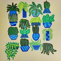 Indoor Jungle Square. Pintura Acrílica, Criatividade, Ilustração tradicional, Pintura, e Esboçado projeto de Amber Taylor - 18.09.2025