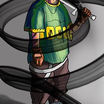 Street Ronin. Un proyecto de Diseño de personajes, Ilustración tradicional e Ilustración digital de Jhonatan Almeida Alflen - 18.09.2025