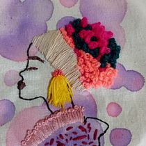 Perspectiva de rostro . Embroider, and Watercolor Painting project by Sonia Santana - 09.18.2025