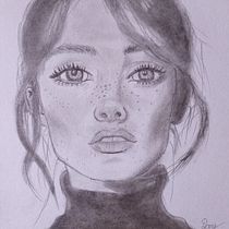 Dibujo de retrato . Fine Arts, Drawing, Pencil Drawing, Figure Drawing, Artistic Drawing, Portrait Drawing, and Traditional illustration project by shambidaniela - 09.18.2025