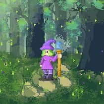 Bruja Aprendiz. Design de personagens, Videogames, Pixel Art, e Design de videogames projeto de Citlalli Belén Ramírez García - 20.09.2025