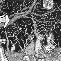 Dryades fêtant la pleine lune. Un projet de Dessin artistique, Dessin et Illustration à l'encre de p_m_guinchard - 20.09.2025