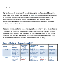 Guion publicitario - Curso de Inglés. Publicidade, Comunicação, Consultoria criativa, Marketing digital, Cinema, Vídeo e TV, Realização audiovisual, Marketing, Narrativa, Roteiro, Stor, e telling projeto de Ángel René Cárdenas Berríos - 21.09.2025