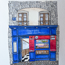 Crêperie chez Suzette Ein Projekt aus dem Bereich Architektonische Illustration, Zeichnung, Malerei und Aquarellmalerei von annesophie_b_a - 21.09.2025