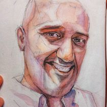 Cuaderno de retratos en acuarela. Portrait Drawing, Painting, Watercolor Painting, and Sketchbook project by Emilio Romero - 09.22.2025