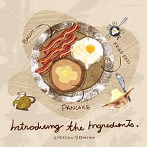 The American Breakfast. Desenho, Ilustração tradicional, Ilustração com tinta, Ilustração digital, Ilustração naturalista, Ilustração vetorial, Infografia, Pintura digital, e Sketchbook projeto de Madeline Rodriguez - 24.09.2025
