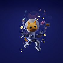 Gatito astronauta Ein Projekt aus dem Bereich 3D, Design von 3-D-Figuren, 3-D-Design, 3-D-Modellierung und Design von Figuren von linda_cardenassanchez - 27.09.2025