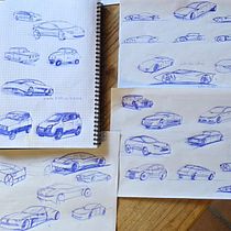 the cars I drew during the course. Un proyecto de Diseño, Diseño industrial, Diseño de producto y Bocetado de Christian Padovani - 28.09.2025