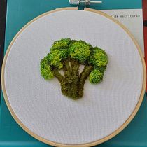 Un sabroso Brocoli. Un proyecto de Bordado, Tejido, Ilustración tradicional, Punch needle y Diseño textil de stephaniedelacerda - 30.09.2025
