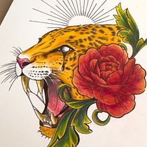 The Cheetah’s Garden . Ilustrație tradițională și Design tatuaj de Michelle Glöckner - 10.01.2025