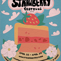 strawberry fest. Un proyecto de Creatividad, Diseño, Diseño digital, Diseño gráfico, Diseño de carteles, Tipografía, Ilustración vectorial y Lettering de n_gonzalez_w04 - 02.10.2025