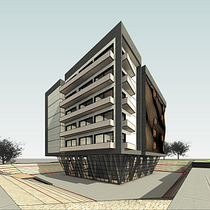 Edificio multifamiliar . 3D, Architecture, Digital Architecture, Interior Architecture, 3D Modeling, and ArchVIZ project by Hilen Fernandez Botte - 10.07.2025