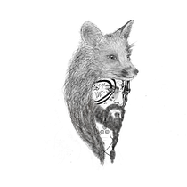 Foxyviking. Graphic Design, Traditional illustration, Digital Illustration, Tattoo Design, and Digital Drawing project by raqueltome_artista - 10.07.2025