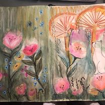 GATITO EN EL BOSQUE. Drawing, Fine Arts, Traditional illustration, Sketchbook, and Sketching project by parragranell - 10.09.2025