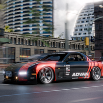 Mazda RX-7 x ADVAN . Un proyecto de 3D y Modelado 3D de Sarim Ahmed Khan - 11.10.2025