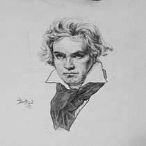 Projet final : portrait de Ludwig Van Beethoven au crayon graphite . Desenho, Desenho a lápis, Desenho de retrato, e Desenho realista projeto de Gloire Vumi - 12.10.2025