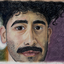 Retrato pastel tiza . Fine Arts, Drawing, Portrait Drawing, Realistic Drawing, and Traditional illustration project by Pamela Lazo - 10.13.2025