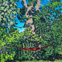 hangmat tussen bladeren. Un proyecto de Pintura gouache, Pintura, Bellas Artes e Ilustración naturalista				 de cjd80 - 14.10.2025