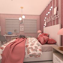 Dormitorio de Niña Adolescente . Decoration, Interior Design, Interior Decoration, Color Theor, and Spatial Design project by Carla Giraldez - 10.16.2025
