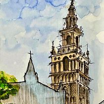 Giralda Sevilla Spain Ein Projekt aus dem Bereich Skizzenentwurf, Design, Traditionelle Illustration, Architektonische Illustration und Sketchbook von Hind El Haddaoui - 19.10.2025