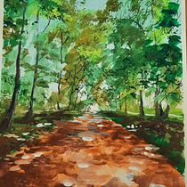 Shaddy trees. Un proyecto de Pintura gouache, Pintura, Bellas Artes e Ilustración naturalista				 de elaine Roe - 20.10.2025