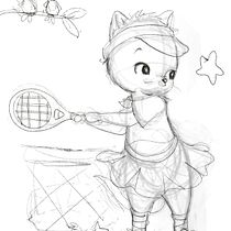 Jugando al tenis con estrellas Ein Projekt aus dem Bereich Design von Figuren, Kinderillustration, Zeichnung und Bleistiftzeichnung von Maria Paniagua - 21.10.2025
