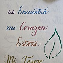 Donde se encuentra mi corazón estará mi tesoro. Projekt z dziedziny  Kaligrafia użytkownika rubialejandra2100 - 23.10.2025