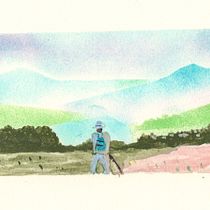 Illustration de paysages narratifs au pochoir et à l acrylique. . Pictură acrilică, Ilustrație tradițională, Narrativ și Pictura de denis13fr - 10.26.2025