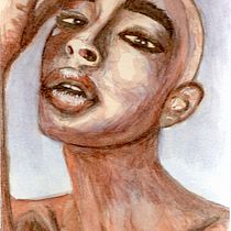 RETRATO DE UMA MODELO AFRO-DESCENDENTE. Een project van Beeldende kunst, Portrettekening, Schilderij y Aquarelschilderen van José Roberto Almeida - 02.11.2025