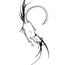 Rata neotribal. Tattoo Design project by lissette Gallardo Toloza - 11.07.2025